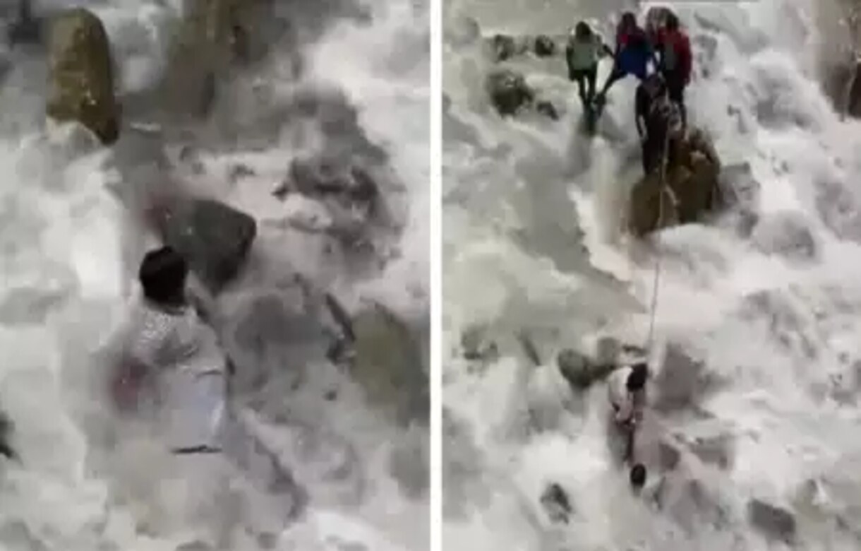 Watch: Kedarnath pilgrim slips into river while taking selfie