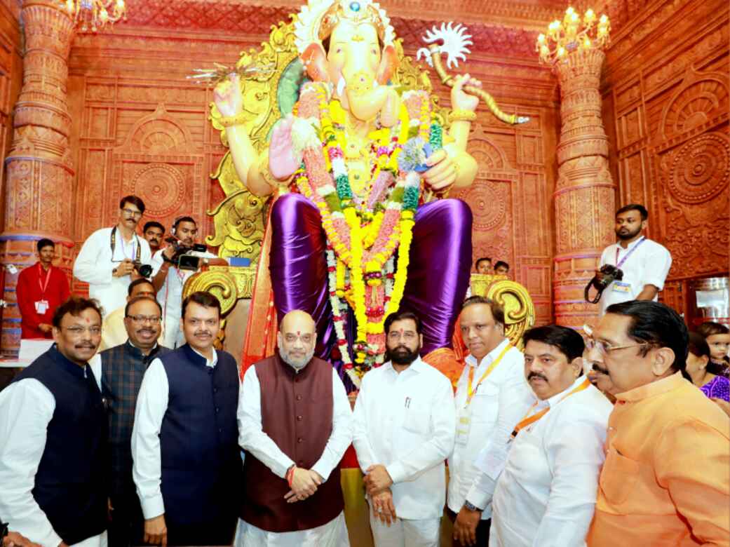 Ganesh Chaturthi: Home Minister Amit Shah offers prayers at Mumbai’s Lalbaugcha Raja | Watch here