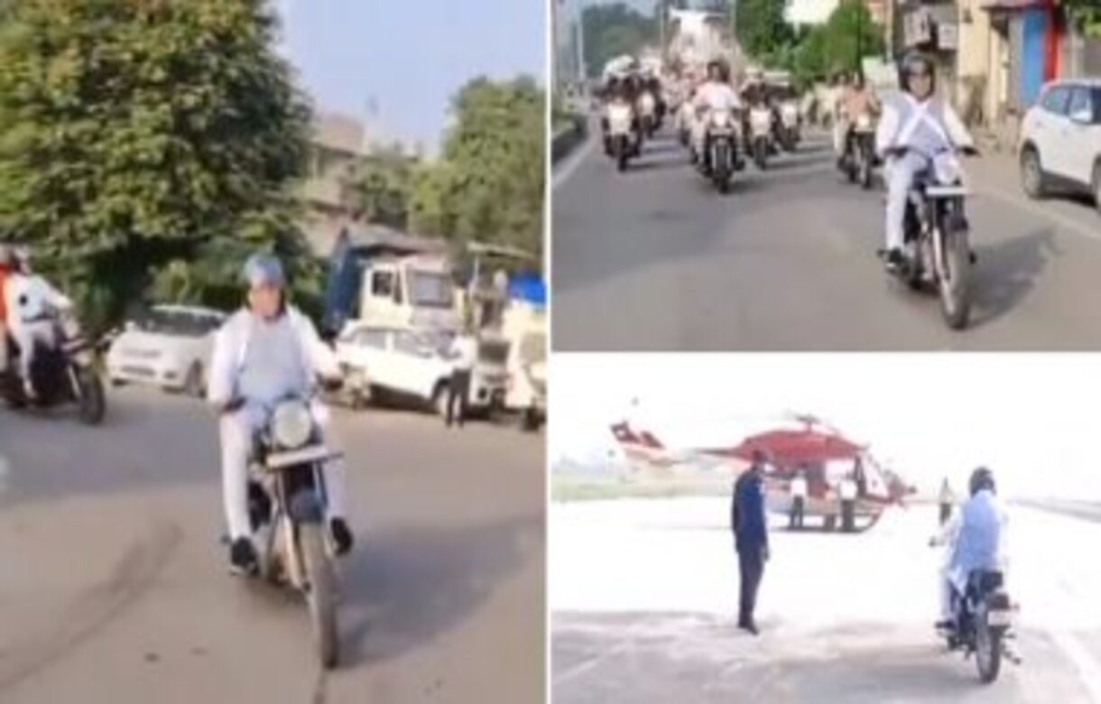 Watch: Haryana CM Manohar Lal Khattar reaches Karnal airport on bike, video went viral