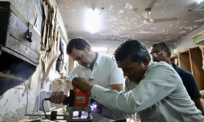 Rahul Gandhi visits Delhi’s Kirti Nagar furniture market, interacts with carpenters