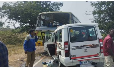 Six persons killed, 3 persons injured as car collides with state government bus in Gadag district of Karnataka