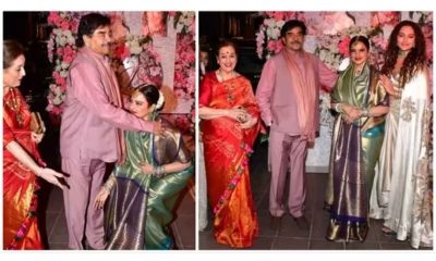 Watch: Rekha meets Shatrughan Sinha and family at a wedding reception