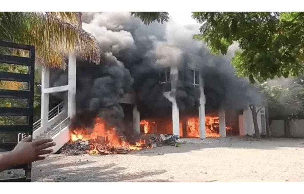 Maratha reservation: MLA Prakash Solanke’s bungalow set on fire by protesters