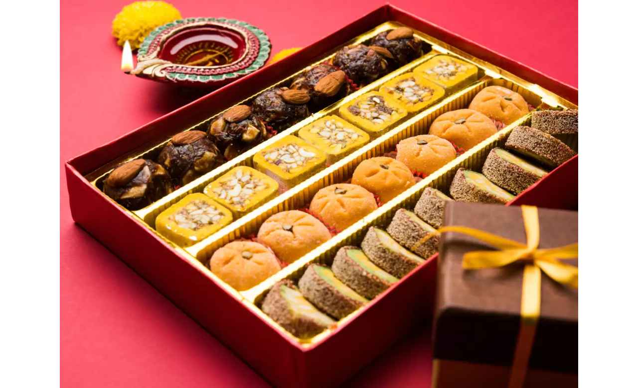 Indian Sweets in Purple package