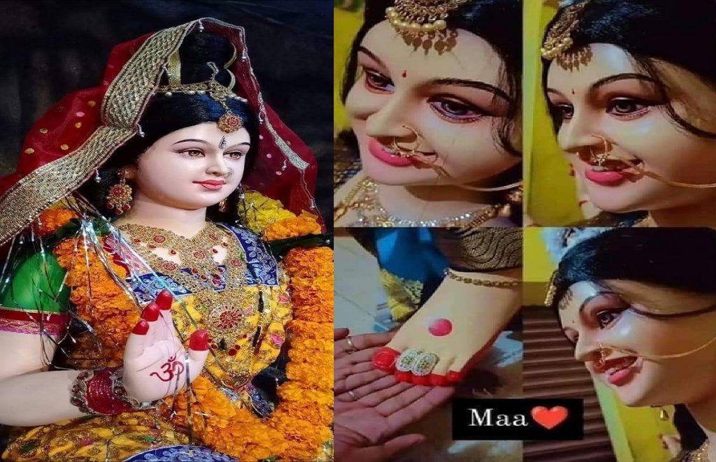 Navratri 2021: Narsinghpur में मां दुर्गा की हंसती हुई प्रतिमा ने लोगों को किया मोहित, Social Media पर वायरल हो रही हैं ये तस्वीरें 6 %E0%A4%AE%E0%A4%BE%E0%A4%82 %E0%A4%B8%E0%A5%81%E0%A4%82%E0%A4%A6%E0%A4%B0