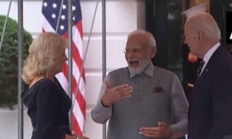 PM Modi with Jil Biden min
